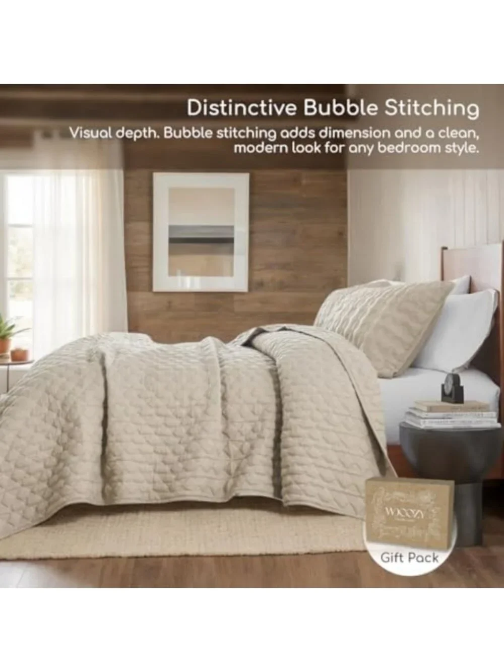 Oversized California King Quilt Set, 3-Piece Soft Bedspread & Pillow Shams